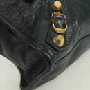 BALENCIAGA Klassieke Mini City Tas Leer 2-weg Marine Goud 309544 Auth 168313SAV-15