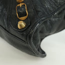BALENCIAGA Klassieke Mini City Tas Leer 2-weg Marine Goud 309544 Auth 168313SAV-16