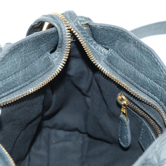 BALENCIAGA Klassieke Mini City Tas Leer 2-weg Marine Goud 309544 Auth 168313SAV