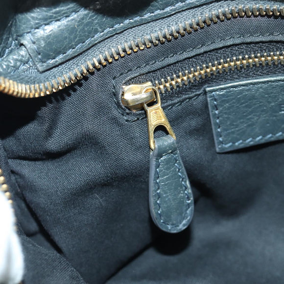 BALENCIAGA Klassieke Mini City Tas Leer 2-weg Marine Goud 309544 Auth 168313SAV