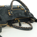 BALENCIAGA Klassieke Mini City Tas Leer 2-weg Marine Goud 309544 Auth 168313SAV-6