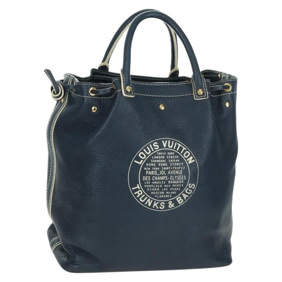 LOUIS VUITTON Tobaco T&B Shoe bag Tote Bag Leather Navy M95149 LV Auth 168317V