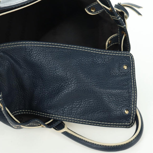 LOUIS VUITTON Tobaco T&B Shoe bag Tote Bag Leather Navy M95149 LV Auth 168317V