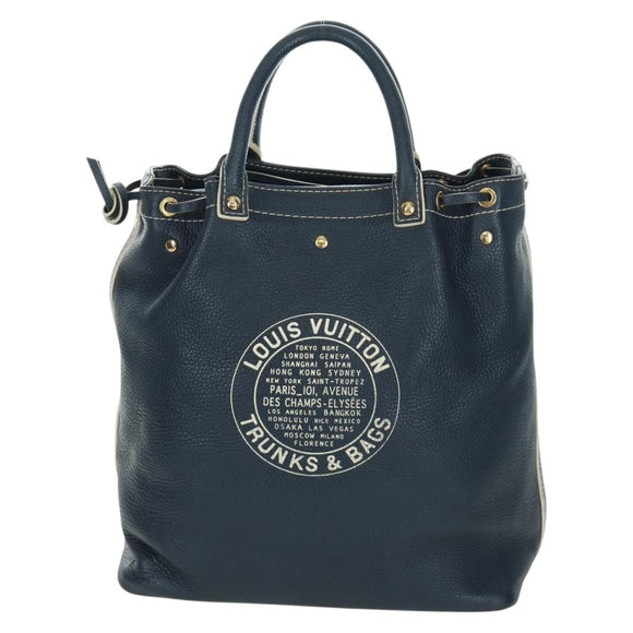 LOUIS VUITTON Tobaco T&B Shoe bag Tote Bag Leather Navy M95149 LV Auth 168317V