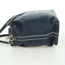 LOUIS VUITTON Tobaco T&B Shoe bag Tote Bag Leather Navy M95149 LV Auth 168317V-4