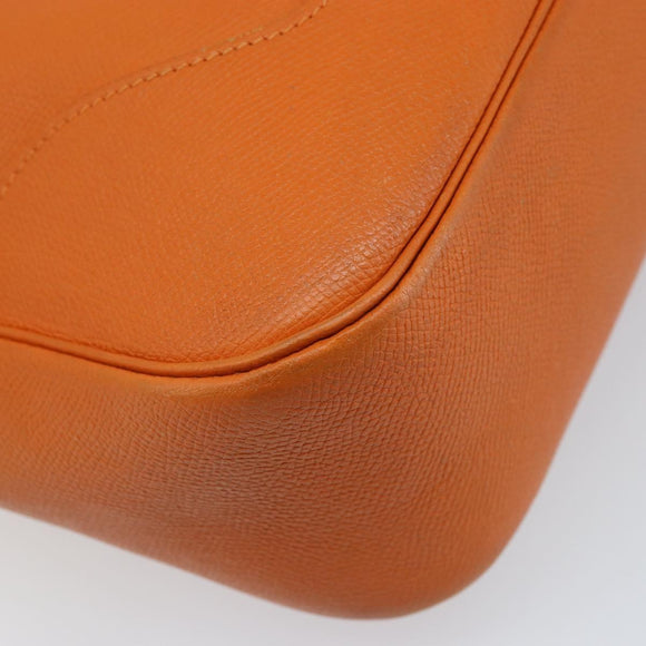 HERMES Trim 31 Shoulder Bag Leather Orange Silver Auth 168319V