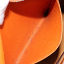 HERMES Trim 31 Shoulder Bag Leather Orange Silver Auth 168319V-25