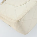 CHANEL Matelasse 25 Chain Shoulder Bag Leather White Gold CC Auth 168320V-16