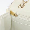CHANEL Matelasse 25 Chain Shoulder Bag Leather White Gold CC Auth 168320V-22