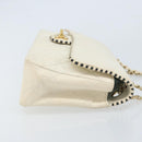 CHANEL Matelasse 25 Chain Shoulder Bag Leather White Gold CC Auth 168320V-3