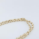 CHANEL Matelasse 25 Chain Shoulder Bag Leather White Gold CC Auth 168320V-8