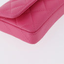 CHANEL Matelasse Chain Pouch Shoulder Bag Lamb Skin Pink Gold CC Auth 168325SAM-16