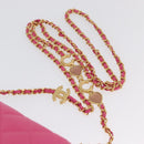 CHANEL Matelasse Chain Pouch Shoulder Bag Lamb Skin Pink Gold CC Auth 168325SAM-14