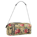 Christian Dior Chain Shoulder Bag Satin Beige Auth 168326A-1