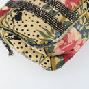 Christian Dior Chain Shoulder Bag Satin Beige Auth 168326A-15