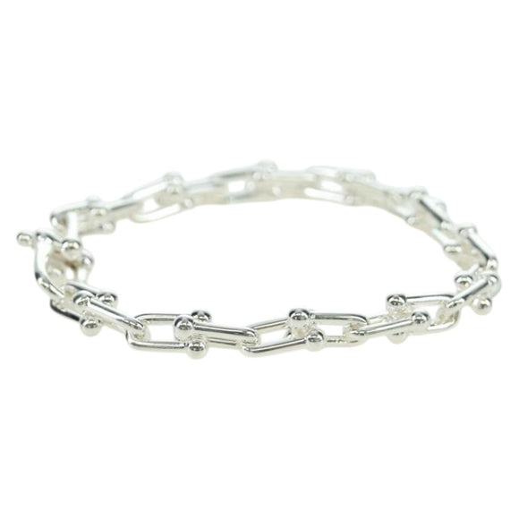 TIFFANY&Co. Hardware Small Link Bracelet Ag925 Silver Auth 168328SAM