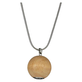 HERMES Serie Woodball Necklace metal Beige Auth 168329M