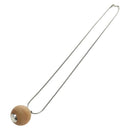 HERMES Serie Woodball Necklace metal Beige Auth 168329M-2