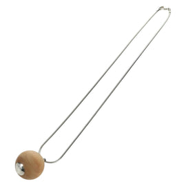 HERMES Serie Woodball Necklace metal Beige Auth 168329M - 0