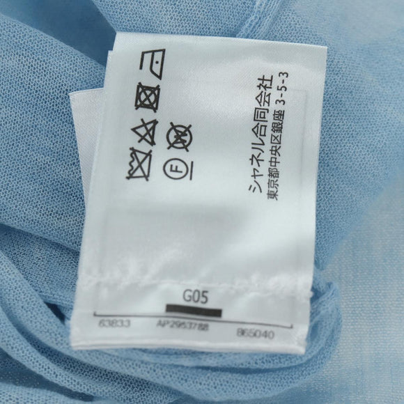 CHANEL Knitted Fabrics Short Sleeved T Shirt Cotton Light Blue CC Auth 168330M
