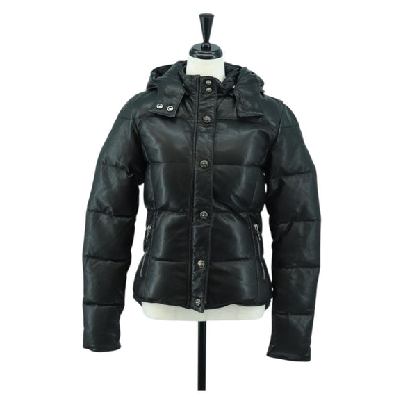 Chrome Hearts Donsjack Lamsleer XS Zwart Authentiek 168331SM