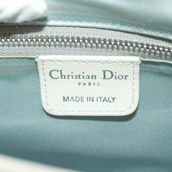 Christian Dior trotter romantic Chain Hand Bag PVC White Silver Auth 168342V