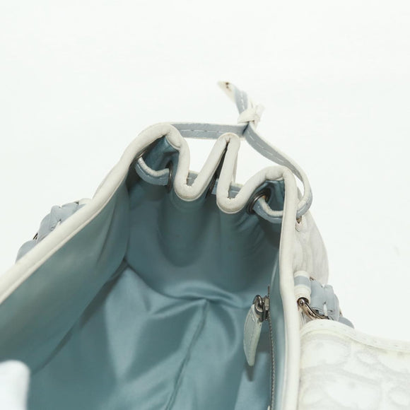 Christian Dior trotter romantic Chain Hand Bag PVC White Silver Auth 168342V