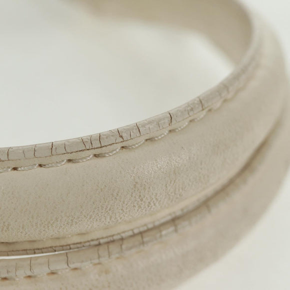 Christian Dior trotter romantic Chain Hand Bag PVC White Silver Auth 168342V