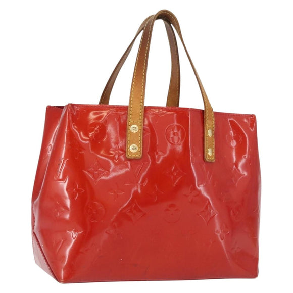 LOUIS VUITTON Monogram Vernis Reade PM Hand Bag Red Rouge M91088 LV Auth 168343