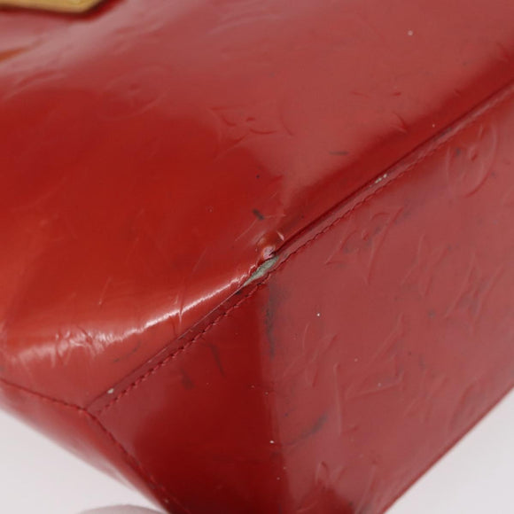 LOUIS VUITTON Monogram Vernis Reade PM Hand Bag Red Rouge M91088 LV Auth 168343