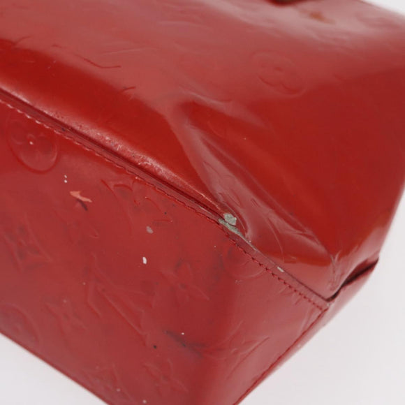 LOUIS VUITTON Monogram Vernis Reade PM Hand Bag Red Rouge M91088 LV Auth 168343