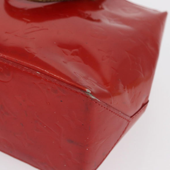 LOUIS VUITTON Monogram Vernis Reade PM Hand Bag Red Rouge M91088 LV Auth 168343