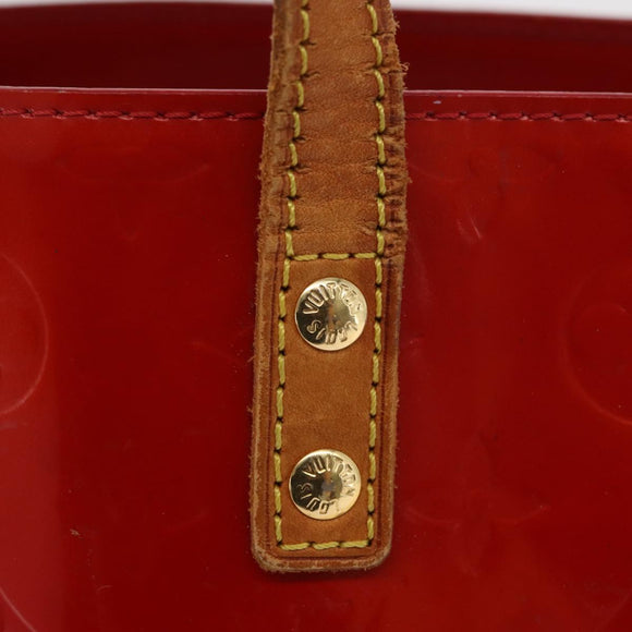LOUIS VUITTON Monogram Vernis Reade PM Hand Bag Red Rouge M91088 LV Auth 168343