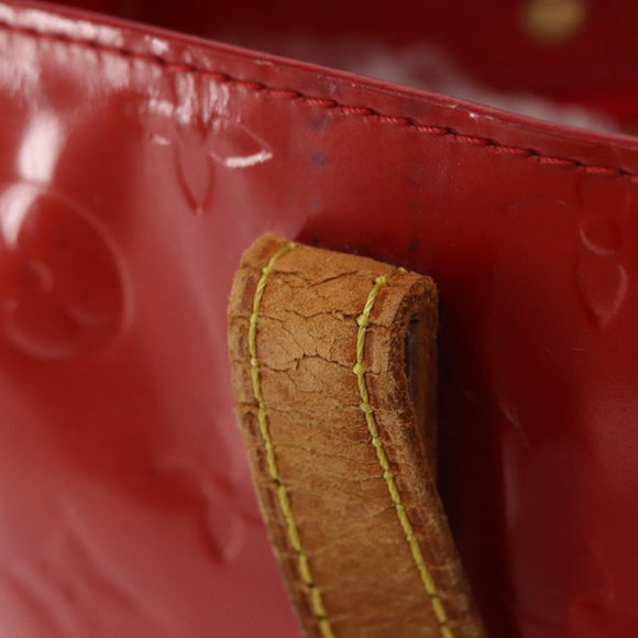 LOUIS VUITTON Monogram Vernis Reade PM Hand Bag Red Rouge M91088 LV Auth 168343