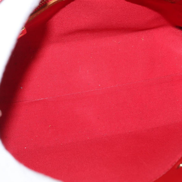 LOUIS VUITTON Monogram Vernis Reade PM Hand Bag Red Rouge M91088 LV Auth 168343