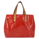 LOUIS VUITTON Monogram Vernis Reade PM Hand Bag Red Rouge M91088 LV Auth 168343-13