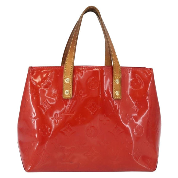 LOUIS VUITTON Monogram Vernis Reade PM Hand Bag Red Rouge M91088 LV Auth 168343