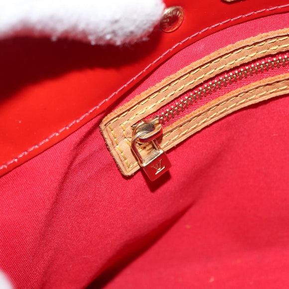 LOUIS VUITTON Monogram Vernis Reade PM Hand Bag Red Rouge M91088 LV Auth 168343