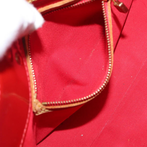 LOUIS VUITTON Monogram Vernis Reade PM Hand Bag Red Rouge M91088 LV Auth 168343