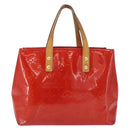 LOUIS VUITTON Monogram Vernis Reade PM Hand Bag Red Rouge M91088 LV Auth 168343-2