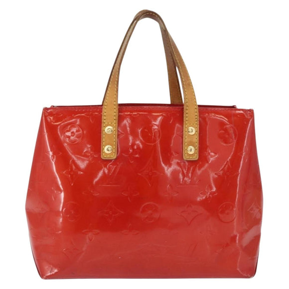 LOUIS VUITTON Monogram Vernis Reade PM Hand Bag Red Rouge M91088 LV Auth 168343