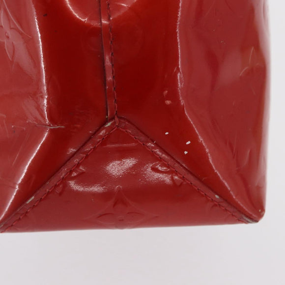 LOUIS VUITTON Monogram Vernis Reade PM Hand Bag Red Rouge M91088 LV Auth 168343