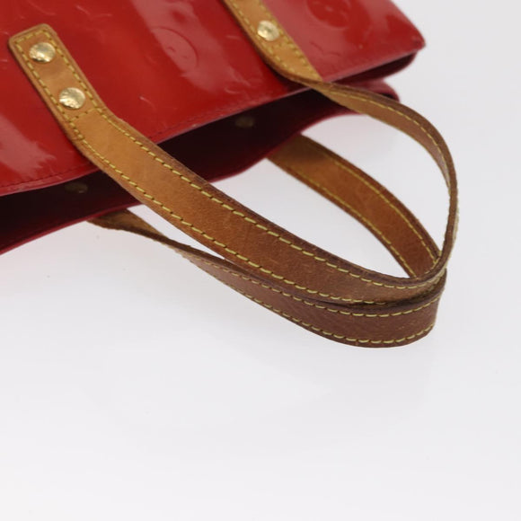 LOUIS VUITTON Monogram Vernis Reade PM Hand Bag Red Rouge M91088 LV Auth 168343