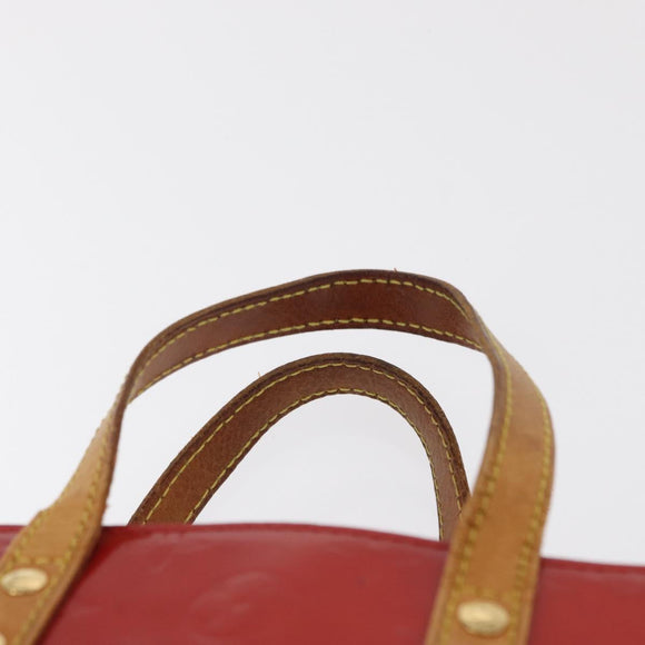 LOUIS VUITTON Monogram Vernis Reade PM Hand Bag Red Rouge M91088 LV Auth 168343