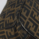 FENDI Zucca Canvas Vanity Pouch Hand Bag Black Brown Auth 168347-12