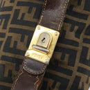 FENDI Zucca Canvas Vanity Pouch Hand Bag Black Brown Auth 168347-16