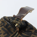 FENDI Zucca Canvas Vanity Pouch Hand Bag Black Brown Auth 168347-17