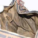 FENDI Zucca Canvas Vanity Pouch Hand Bag Black Brown Auth 168347-23