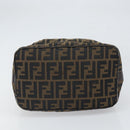 FENDI Zucca Canvas Vanity Pouch Hand Bag Black Brown Auth 168347-8