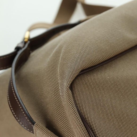 PRADA Backpack Canvas Beige Gold Auth 168350V